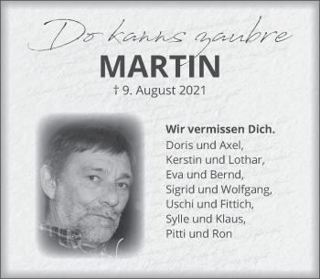 Traueranzeige von Martin  von Deister- und Weserzeitung