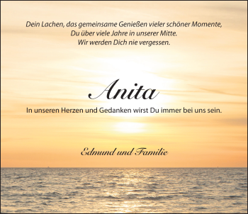 Traueranzeige von Anita Besecke von Deister- und Weserzeitung