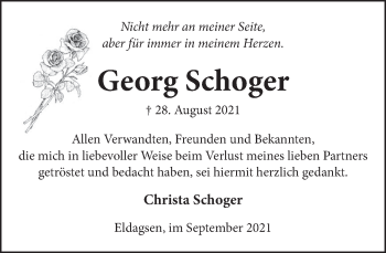 Traueranzeige von Georg Schoger von Neue Deister-Zeitung