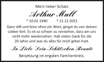 Traueranzeige von Arthur Mull von Deister- und Weserzeitung