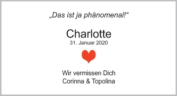 Traueranzeige von Charlotte  von Deister- und Weserzeitung