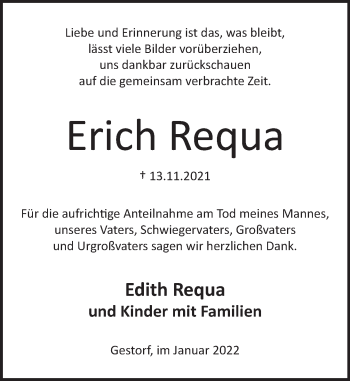 Traueranzeige von Erich Requa von Neue Deister-Zeitung