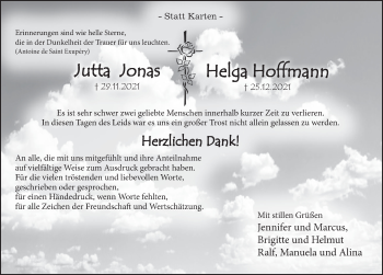 Traueranzeige von Jutta Jonas von Deister- und Weserzeitung