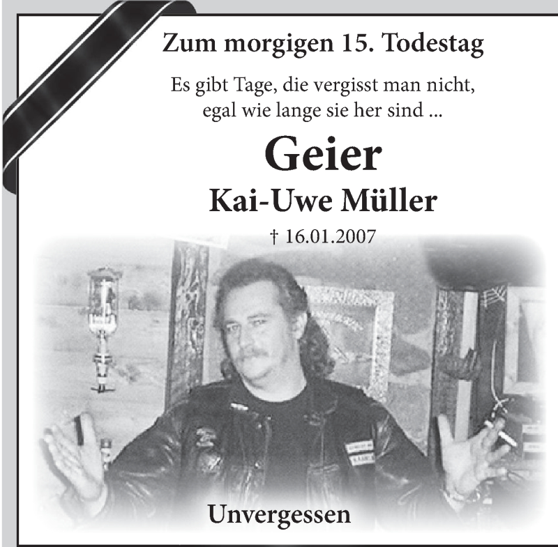  Traueranzeige für Kai-Uwe Müller vom 15.01.2022 aus Deister- und Weserzeitung