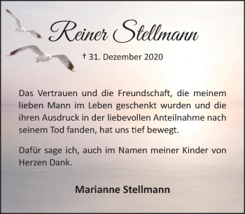 Traueranzeige von Reiner Stellmann von Neue Deister-Zeitung