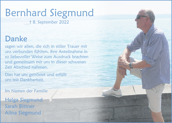 Traueranzeige von Bernhard Siegmund von Deister- und Weserzeitung