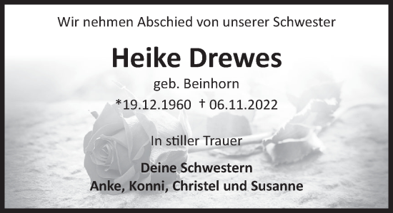 Traueranzeige von Heike Drewes von Deister- und Weserzeitung
