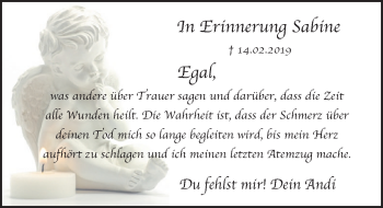 Traueranzeige von Sabine  von Deister- und Weserzeitung