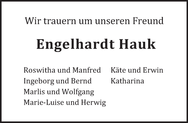  Traueranzeige für Engelhardt Hauk vom 05.03.2022 aus Neue Deister-Zeitung
