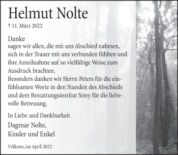 Traueranzeige von Helmut Nolte von Neue Deister-Zeitung
