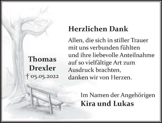 Traueranzeige von Thomas Drexler von Deister- und Weserzeitung