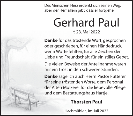 Traueranzeige von Gerhard Paul von Neue Deister-Zeitung