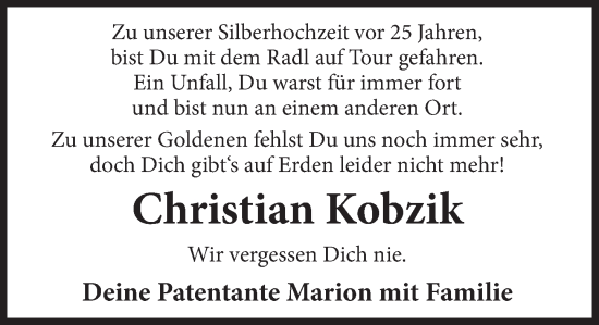 Traueranzeige von Christian Kobzik von Deister- und Weserzeitung
