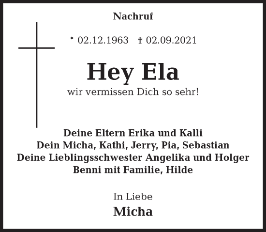 Traueranzeige von Ela  von Deister- und Weserzeitung