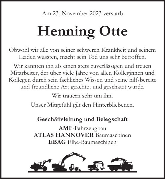Traueranzeige von Henning Otte von Neue Deister-Zeitung