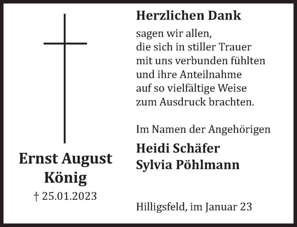  Traueranzeige für Ernst August König vom 04.03.2023 aus Deister- und Weserzeitung