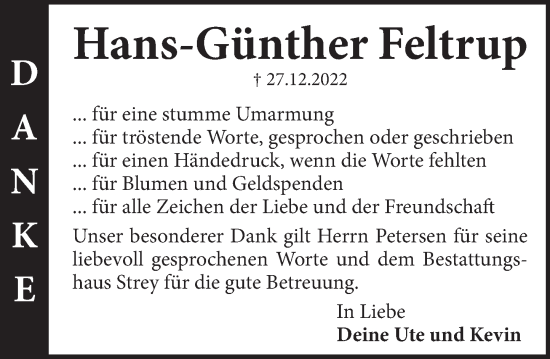 Traueranzeige von Hans-Günther Feltrup von Neue Deister-Zeitung