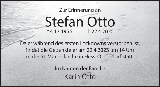 Traueranzeige von Stefan Otto von Deister- und Weserzeitung