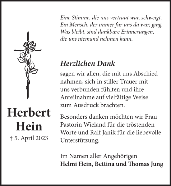 Traueranzeige von Herbert Hein von Neue Deister-Zeitung