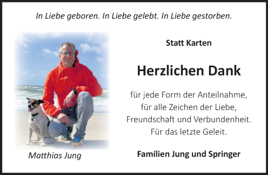 Traueranzeige von Matthias Jung von Deister- und Weserzeitung