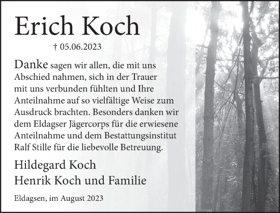 Traueranzeige von Erich Koch von Neue Deister-Zeitung