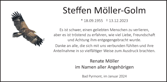 Traueranzeige von Steffen Möller-Golm von Deister- und Weserzeitung