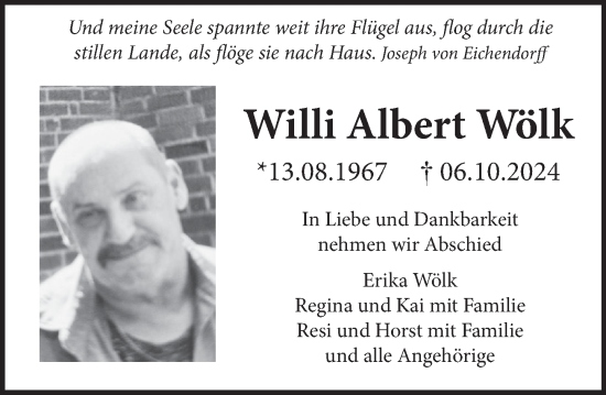 Traueranzeige von Willi  Wölk von Deister- und Weserzeitung