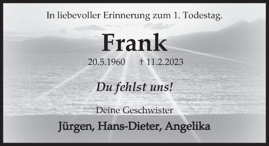 Traueranzeige von Frank Göring von Deister- und Weserzeitung
