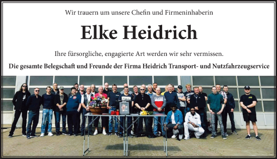 Traueranzeige von Elke Heidrich von Neue Deister-Zeitung