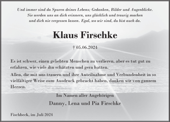 Traueranzeige von Klaus Firschke von Deister- und Weserzeitung