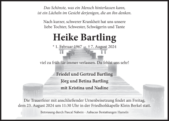Traueranzeige von Heike Barding von Deister- und Weserzeitung