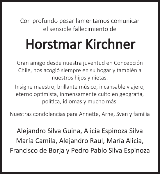 Traueranzeige von Horstmar Kirchner von Deister- und Weserzeitung