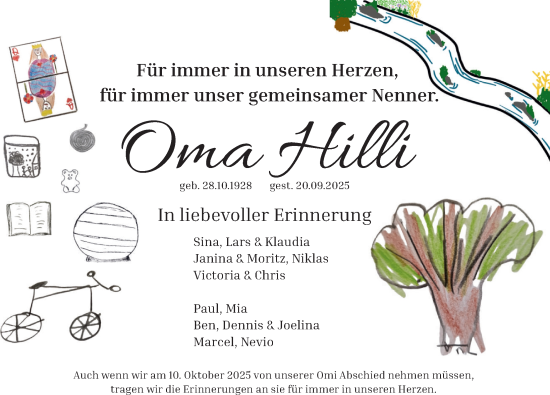 Traueranzeige von Hilli  von Deister- und Weserzeitung