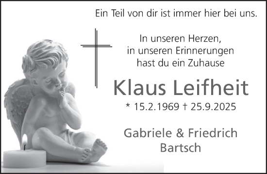 Traueranzeige von Klaus Leifheit von Deister- und Weserzeitung