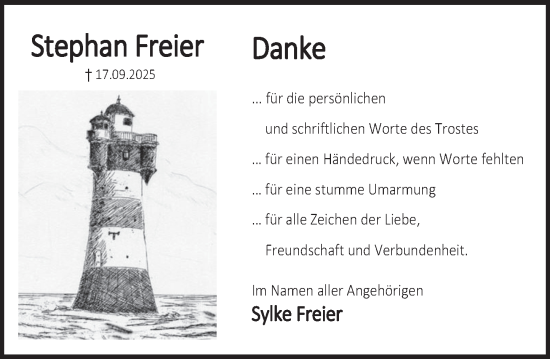 Traueranzeige von Stephan Freier von Deister- und Weserzeitung