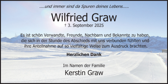 Traueranzeige von Wilfried Graw von Deister- und Weserzeitung