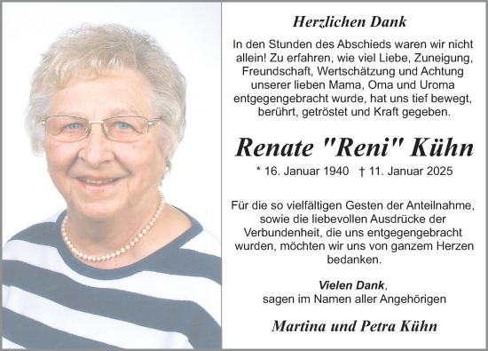 Traueranzeige von Renate Kühn von Deister- und Weserzeitung