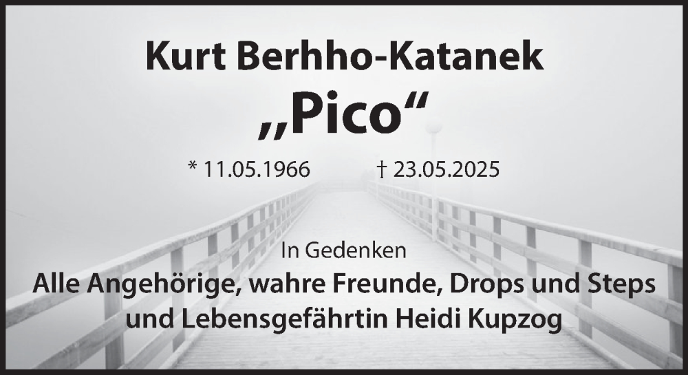 Traueranzeige für Kurt Berhho-Katanek vom 07.06.2025 aus Deister- und Weserzeitung