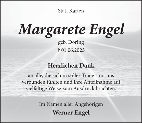 Traueranzeige von Margarete Engel von Neue Deister-Zeitung