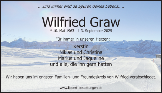 Traueranzeige von Wilfried Graw von Deister- und Weserzeitung