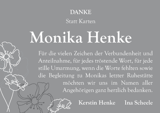Traueranzeige von Monika Henke von Neue Deister-Zeitung