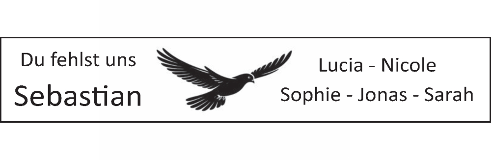  Traueranzeige für Sebastian  vom 24.01.2026 aus Deister- und Weserzeitung